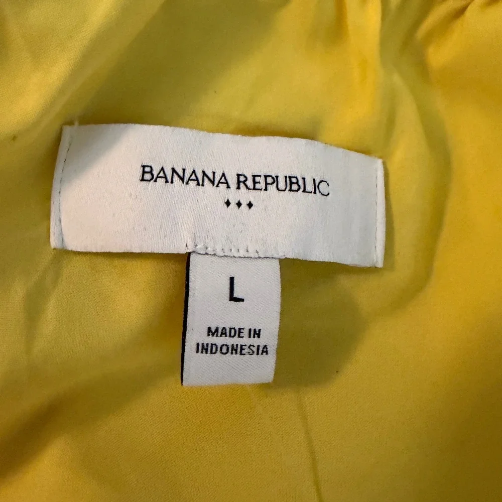 Banana Republic LS Puff SLV SH Blouse Yellow Lemon Candy 453291-03-1 Womens L